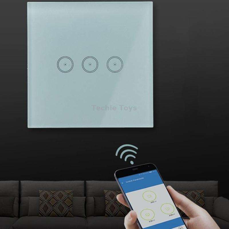 Wifi Wall Touch Panel Switch Voice Control Mobile Phone Remote Control, Model: White 1 Gang (Single