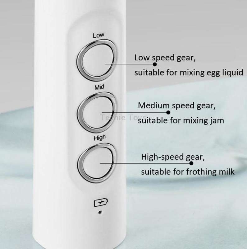 Whisk Household Electric Baking Mini Wireless Hand-Held Charging Stirrer Milk Frother(White)
