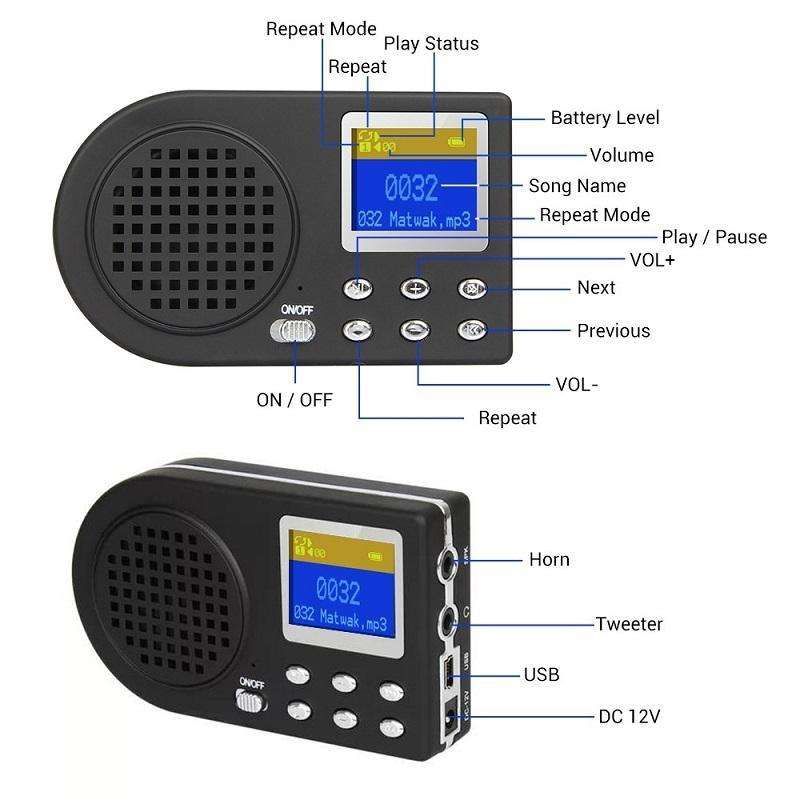 Outdoor Electronic Bird Caller Player MP3 With Wireless Remote Control(US Plug)