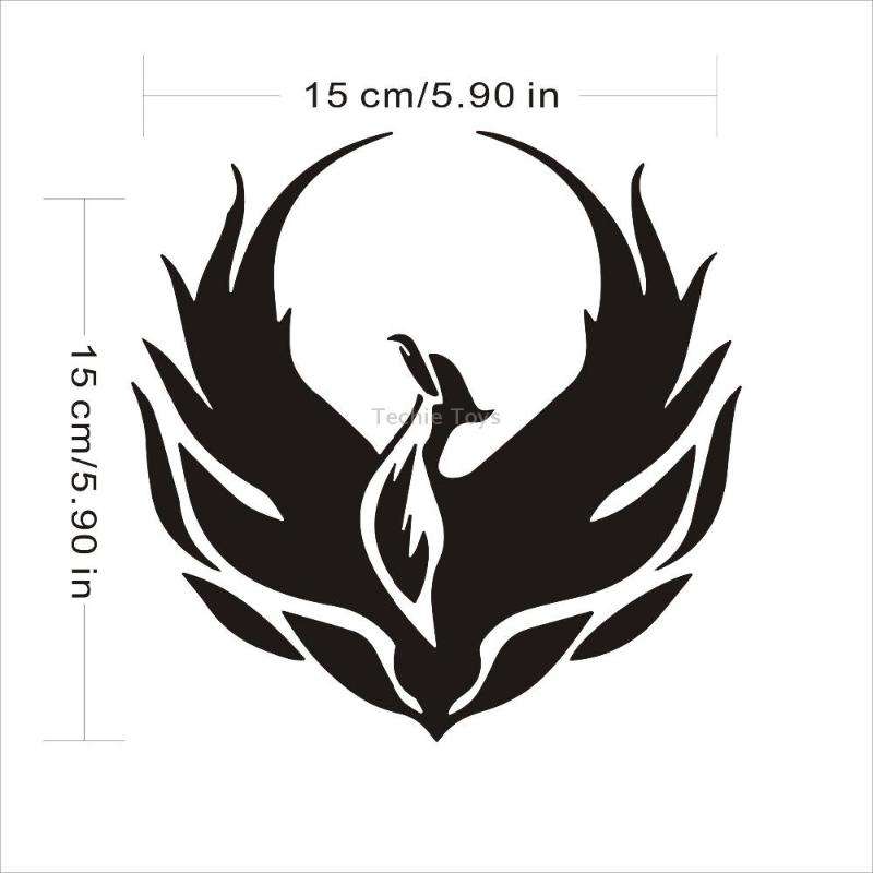 4 PCS Car Personality Decals Electric Car Stickers Decoration Fire Phoenix Totem(Black)