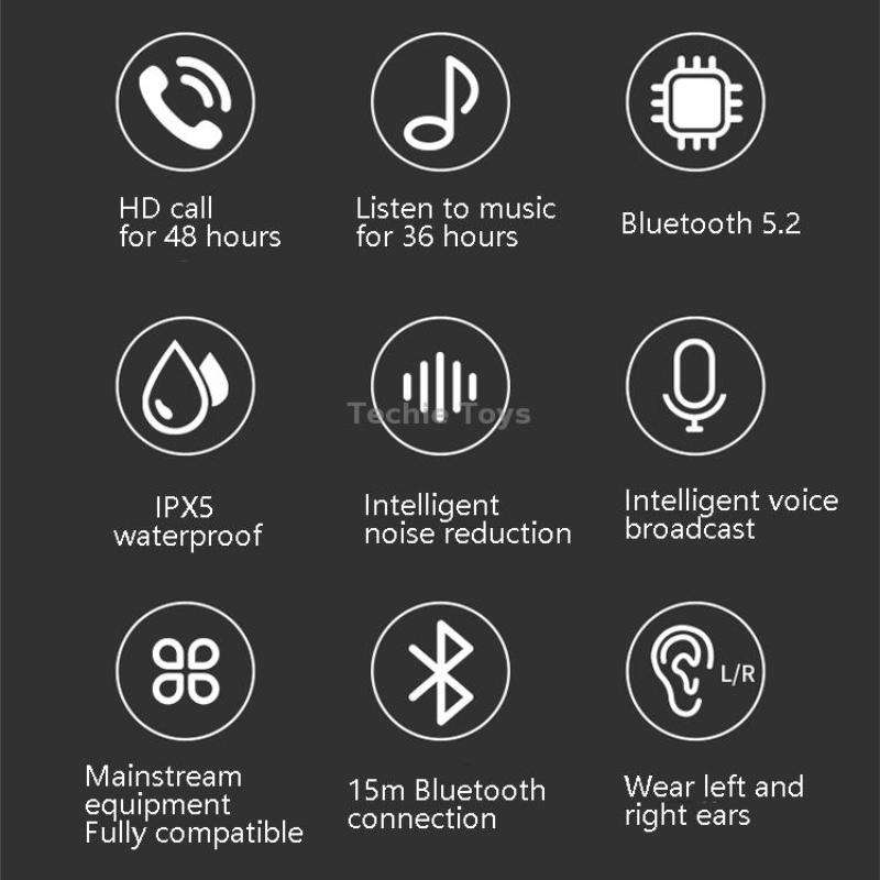 V10P Wireless Bluetooth V5.0 Sport Headphone without Charging Box Support Voice Reception(Black)