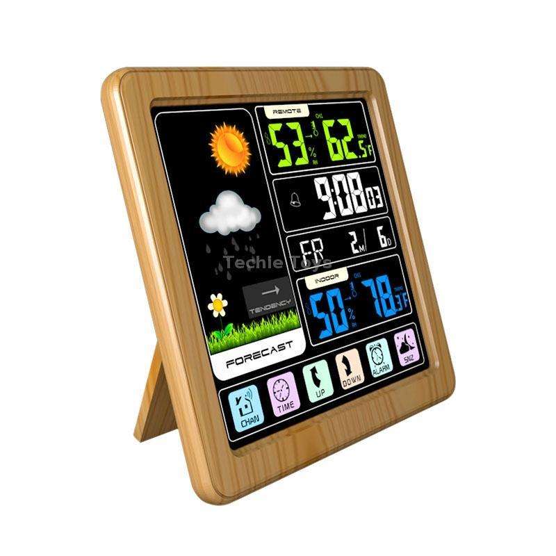 TS-3310 Wireless Weather Clock Multifunctional Color Screen Clock Creative Home Touch Screen Thermom