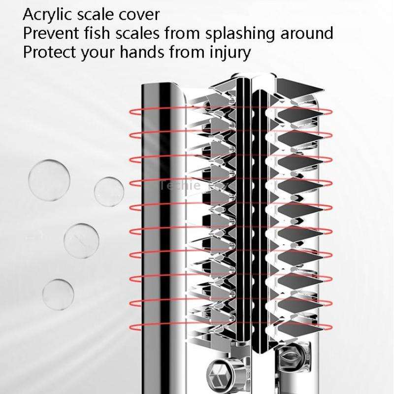 Electric Fish Scale Scraper Household Automatic Wireless Scraping Tool CN Plug Red Single Battery