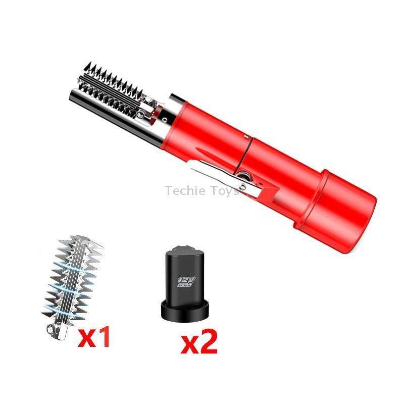 Electric Fish Scale Scraper Household Automatic Wireless Scraping Tool CN Plug Red Double Battery
