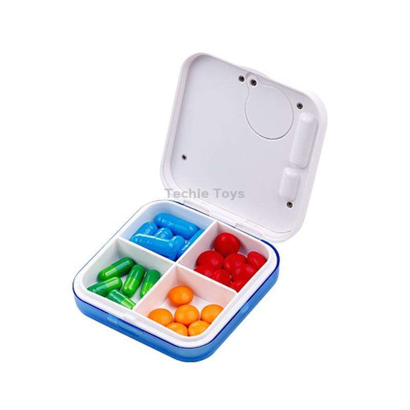 Electronic Smart Timing Medicine Box Portable Medicine Dispensing Storage Box(Blue)