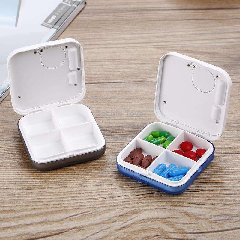 Electronic Smart Timing Medicine Box Portable Medicine Dispensing Storage Box(Blue)