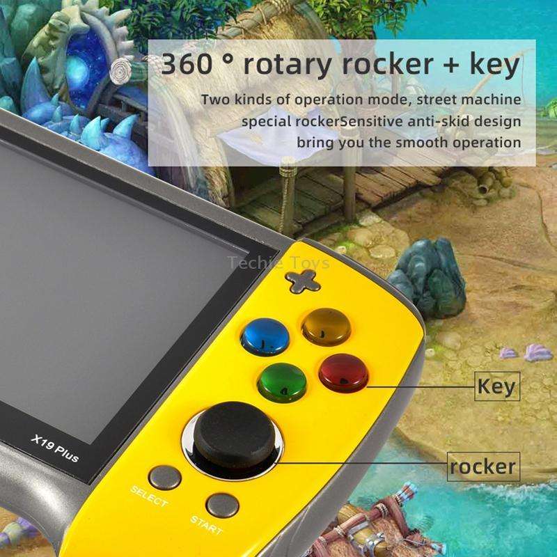 X19 Plus 5.1 inch Screen Handheld Game Console 8G Memory Support TF Card Expansion & AV Output(Red)