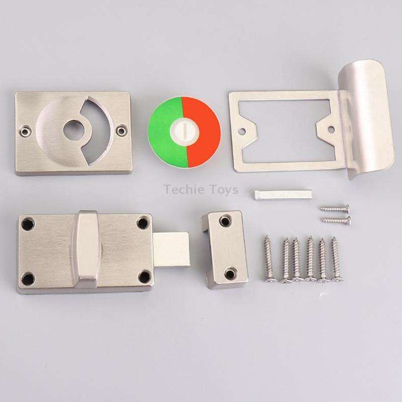 Toilet Red & Green Display Door Lock Public Toilet Stainless Steel Bolt Lock Indicating lock With Ha