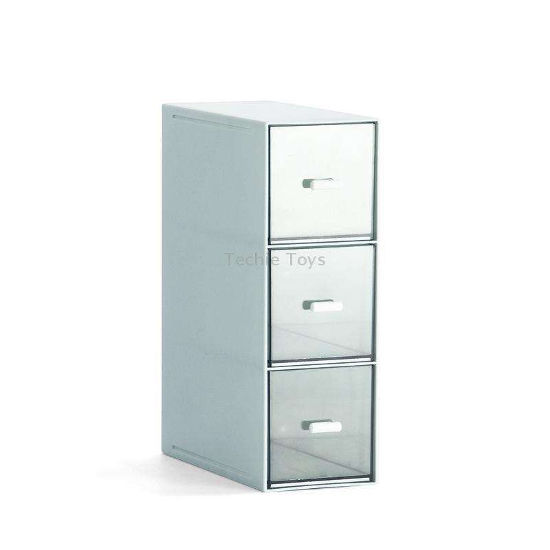 Desktop Drawer Storage Box Cosmetics Office Student Stationery Pen Dormitory Three Grid Desk Rack(Co