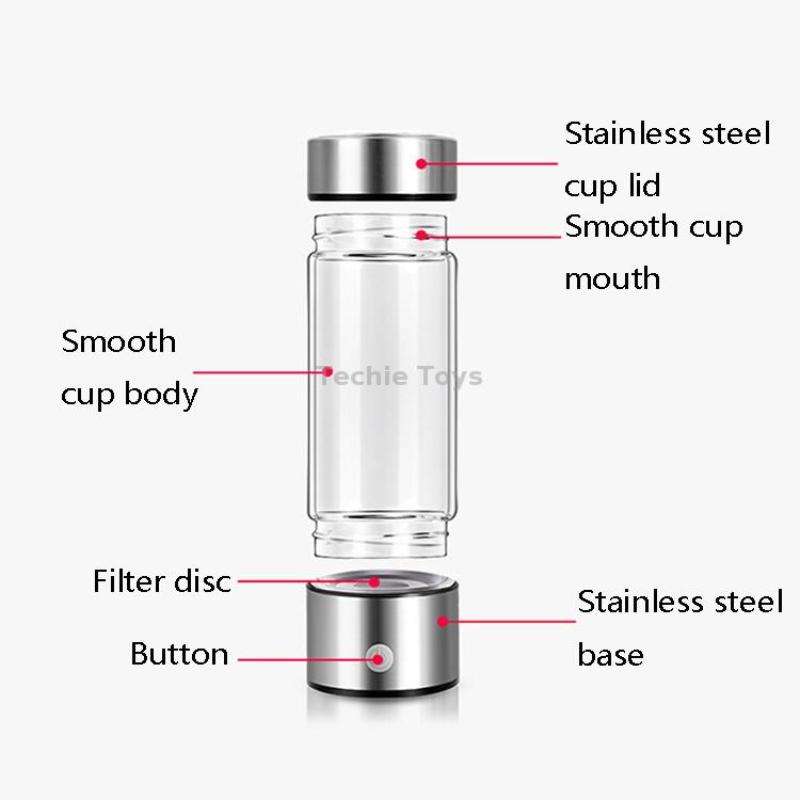 Portable Electrolyzed Water Cups Hydrogen-Rich Water Cups, Capacity: 420ml(Silver)