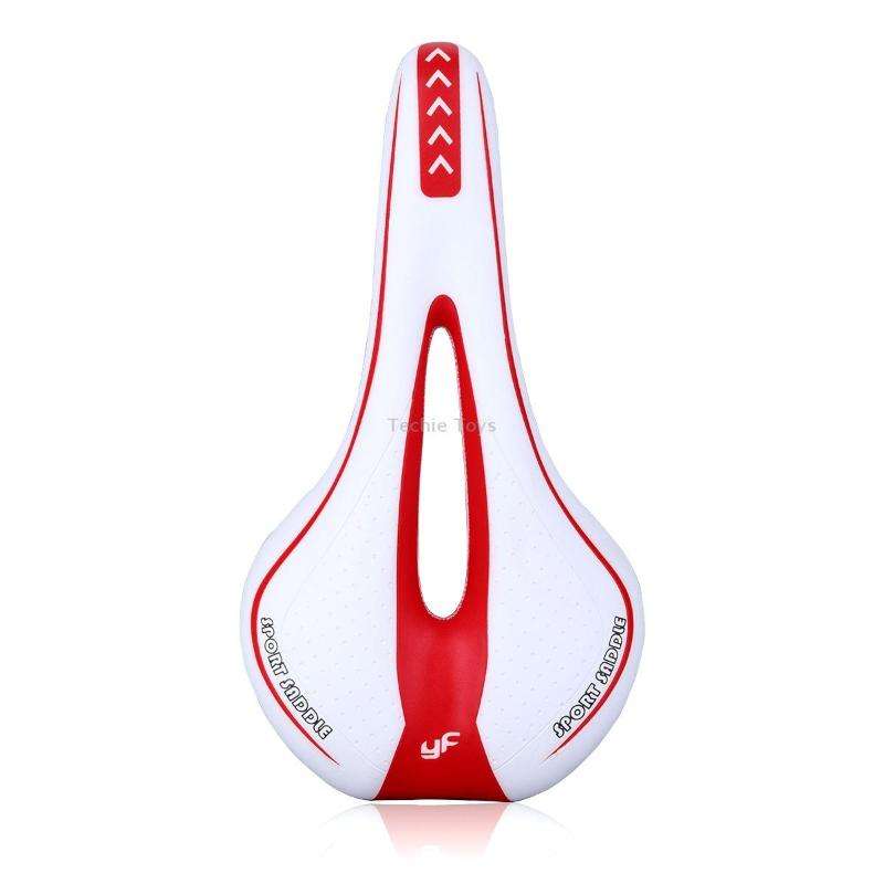 YAFEE YF-1018 Mountain Bike Saddle Bicycle Riding Saddle Bicycle Saddle(White Red)
