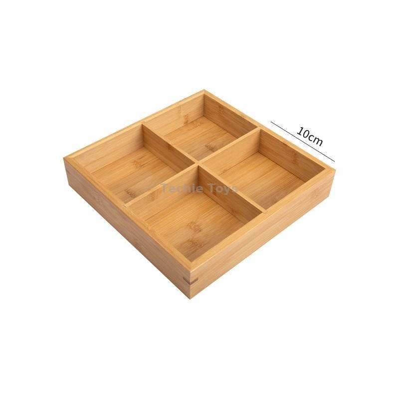 Hot Pot Bamboo Plate Compartmental Platter Vegetable Wood Tray Set Small Four Grid Bamboo Plate