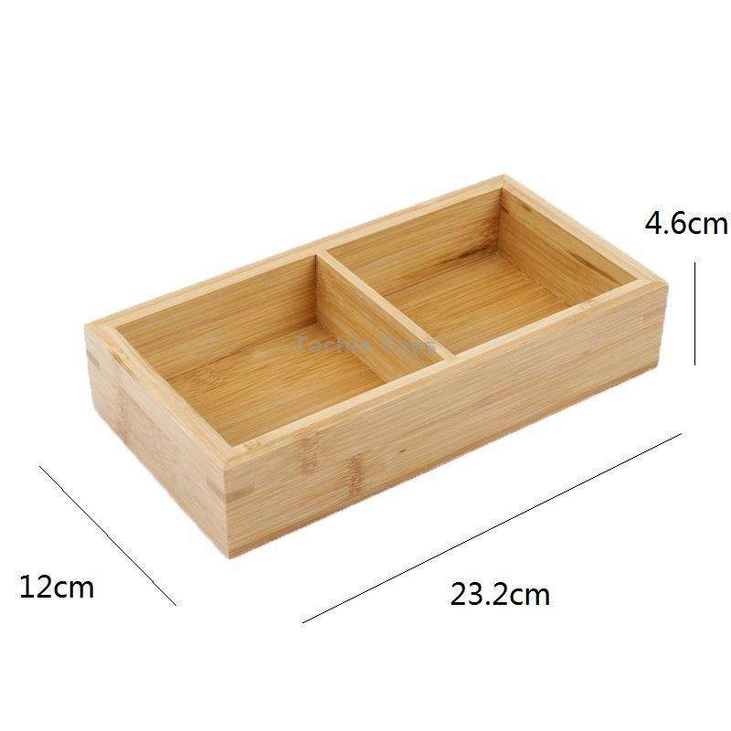 Hot Pot Bamboo Plate Compartmental Platter Vegetable Wood Tray Set Two Grid Plate