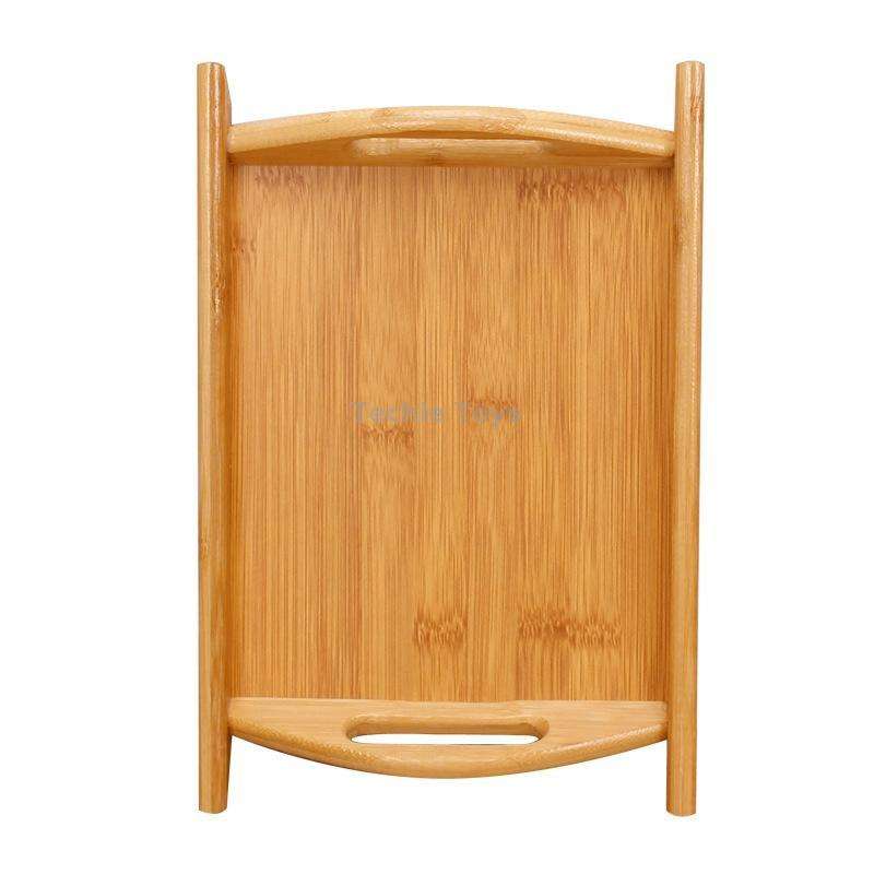 Bamboo Binaural Tea Set Tray Bread Display Tray, Size: 36.5x26.5cm