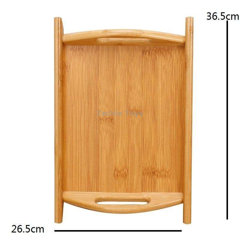 Bamboo Binaural Tea Set Tray Bread Display Tray, Size: 36.5x26.5cm