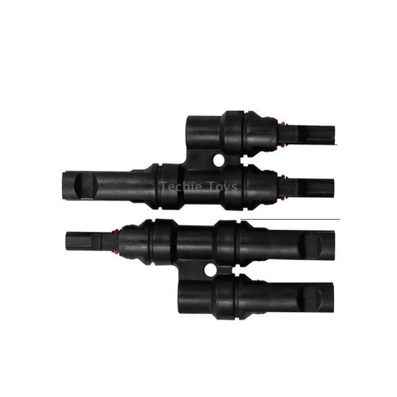 1 Pair MC4 Three-way T Type MC4 Photovoltaic Connector Solar Branch Connector Solar Panel Male And F