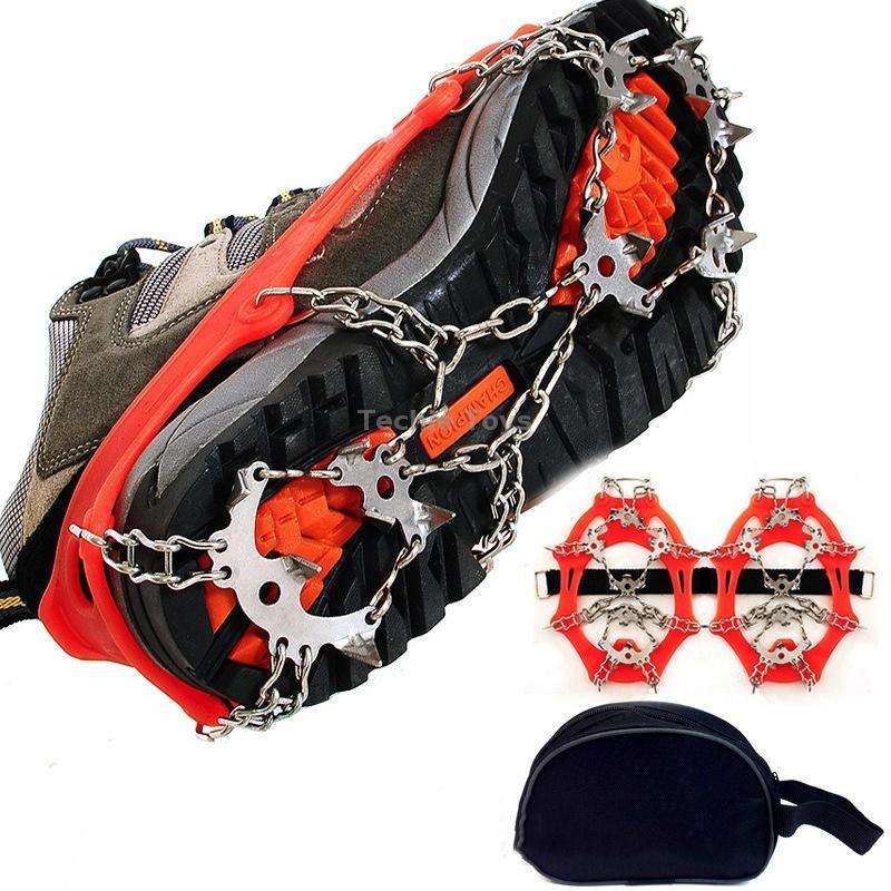 Outdoor 18-Tooth 430 Stainless Steel Crampons Snow Shoes Spikes Non-Slip Shoe CoversSIze: M