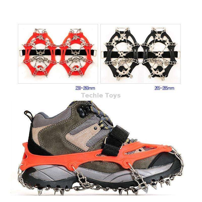 Outdoor 18-Tooth 430 Stainless Steel Crampons Snow Shoes Spikes Non-Slip Shoe CoversSIze: M