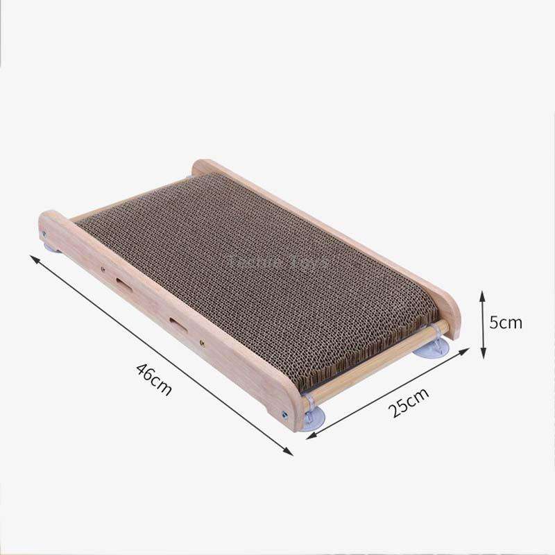 Solid Wood Vertical Cat Claw Board Corrugated Sofa Anti-Scratch Cat Toy(Primary Color)