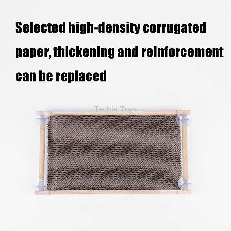 Solid Wood Vertical Cat Claw Board Corrugated Sofa Anti-Scratch Cat Toy(Primary Color)