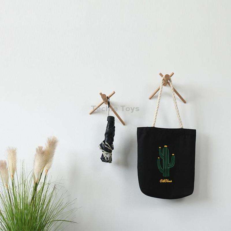 Solid Wood Hanger Wall Decoration Coat Hook Black Walnut Hook