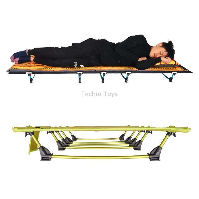 CLS Outdoor Lightweight Folding Bed Camping Simple Leisure Bed(Green)