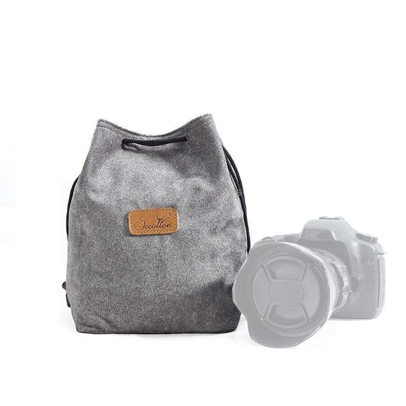 S.C.COTTON Liner Shockproof Digital Protection Portable SLR Lens Bag Micro Single Camera Bag Square