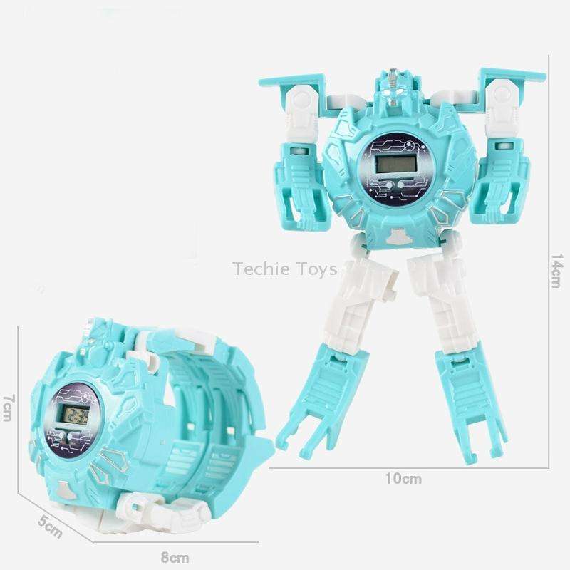 3 PCS Children Electronic Watch Cartoon Deformation Robot Toy Watch(Pink)