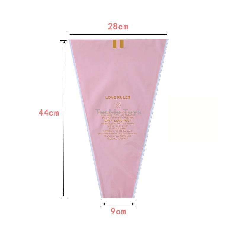 Flower Packaging Bag Trapezoid Bag Dried Flower Bag(Pink)