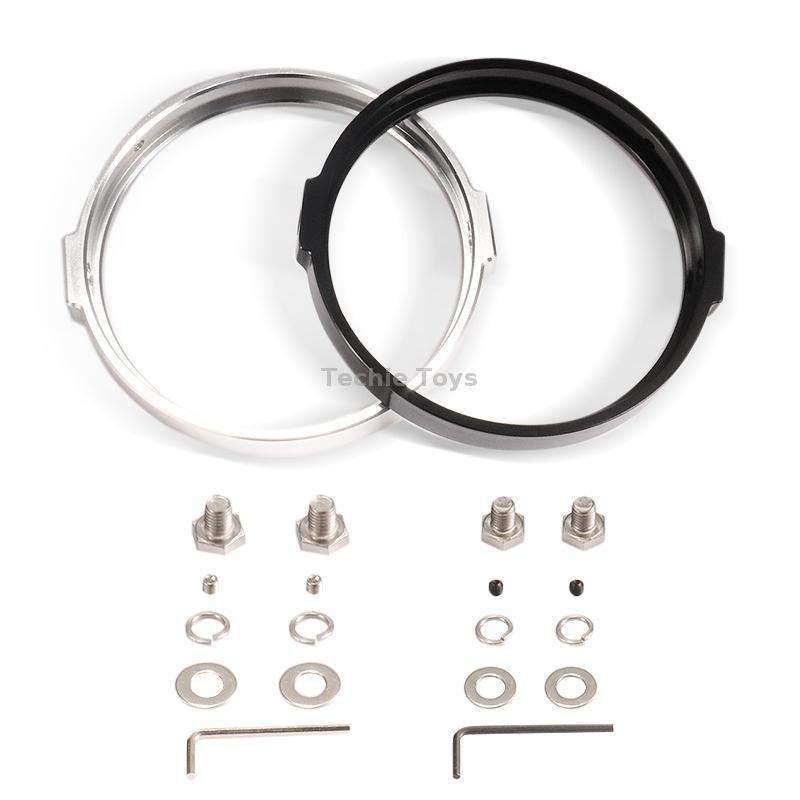 5.75 Inch Round Retro Headlight Ring Motorcycle Headlight Modification Parts(Black)