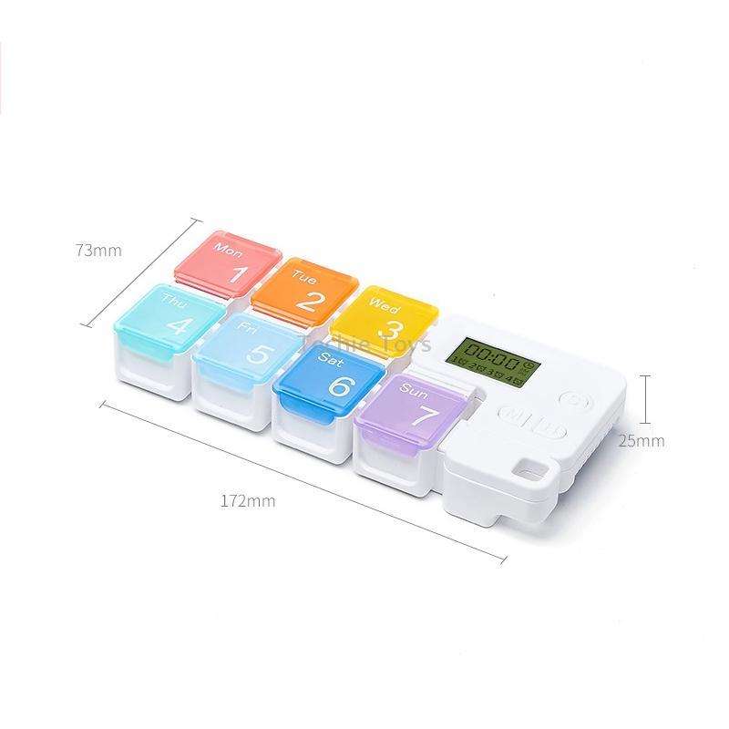 TF-248 7-Cell Smart Timing Reminder Plastic Pill Box Pill Storage Box(Colorful)