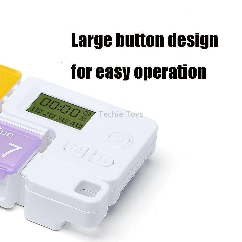 TF-248 7-Cell Smart Timing Reminder Plastic Pill Box Pill Storage Box(Colorful)