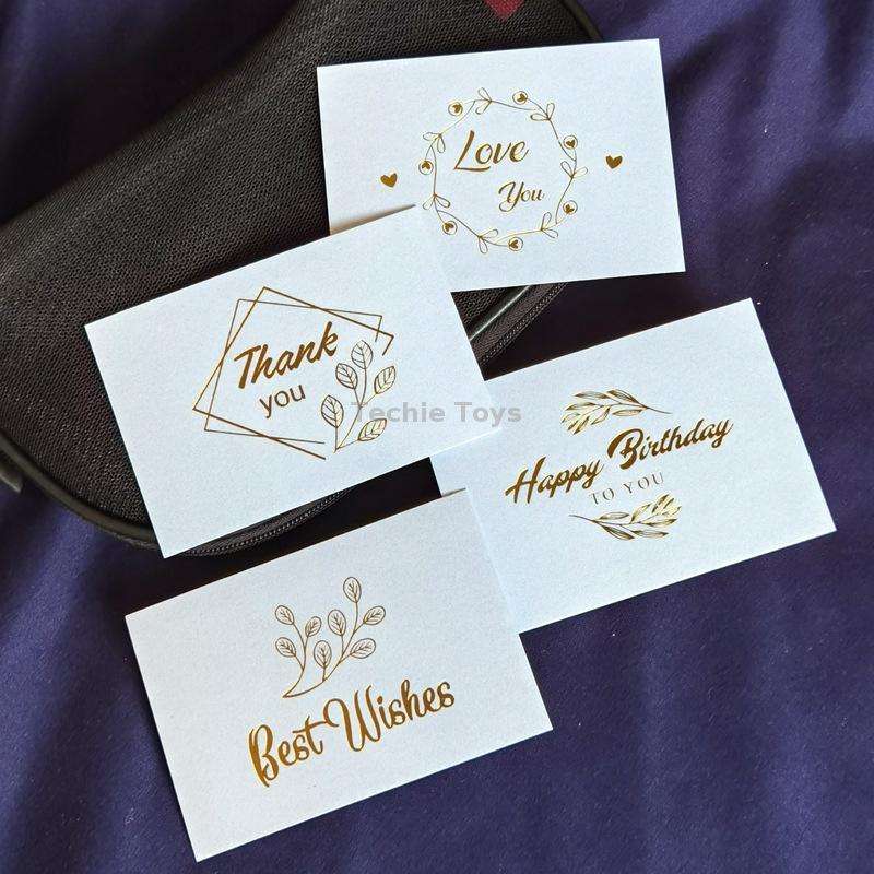 100 PCS Wedding Blessing Card Thank You Message Gift Decoration Card Bronzing Flower Greeting Card T