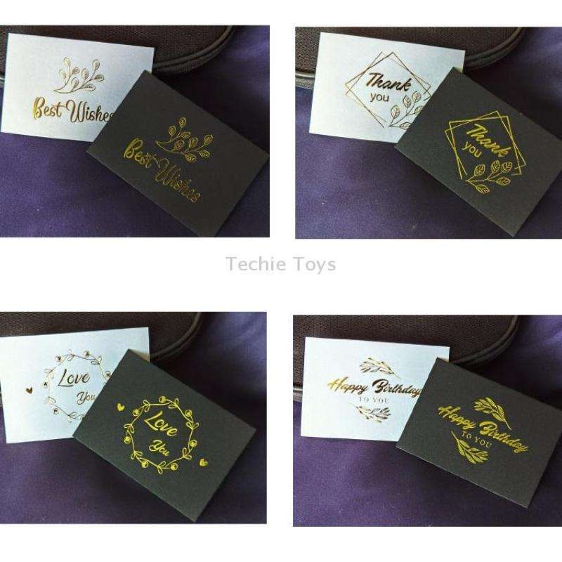 100 PCS Wedding Blessing Card Thank You Message Gift Decoration Card Bronzing Flower Greeting Card T