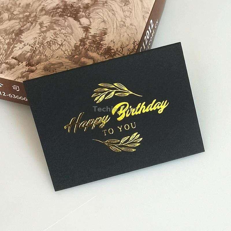100 PCS Wedding Blessing Card Thank You Message Gift Decoration Card Bronzing Flower Greeting Card H