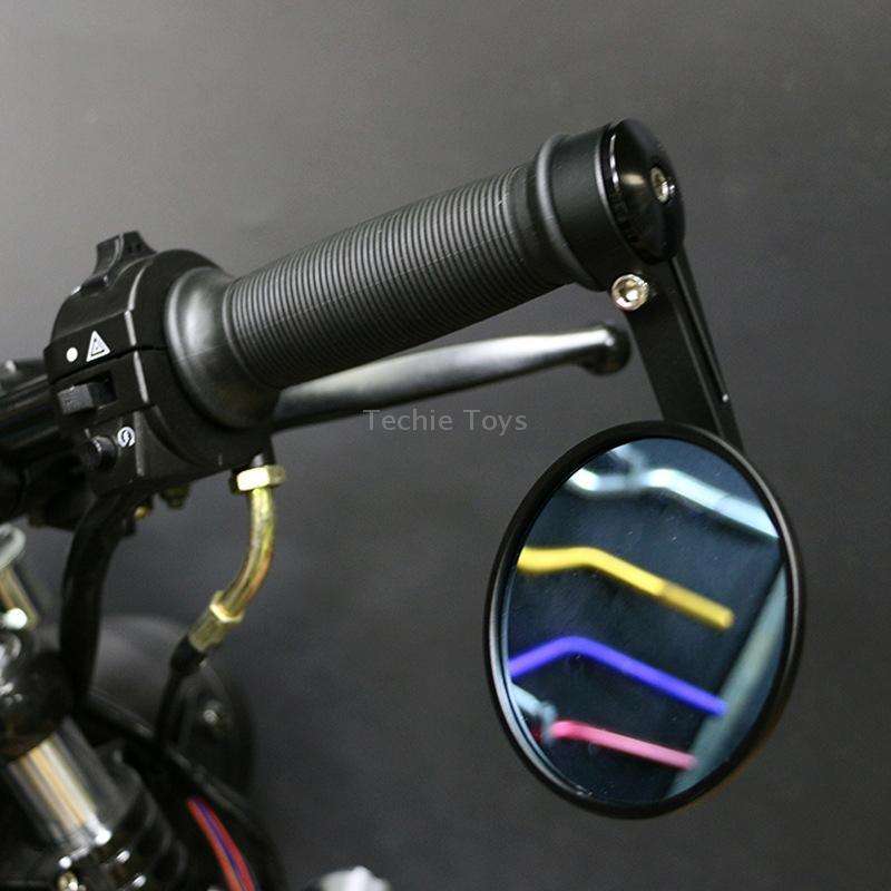 Motorcycle Modified Rearview Mirror CNC Handle Mirror Accessories(Black)