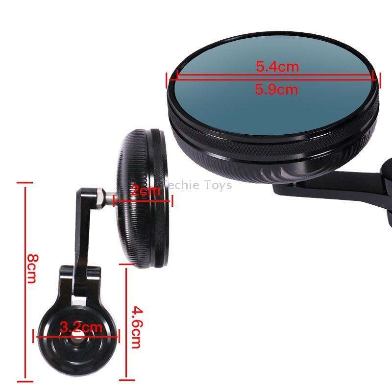 Motorcycle Modified Rearview Mirror CNC Handle Mirror Accessories(Black)