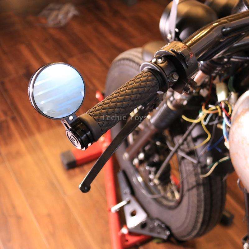 Motorcycle Modified Rearview Mirror CNC Handle Mirror Accessories(Black)