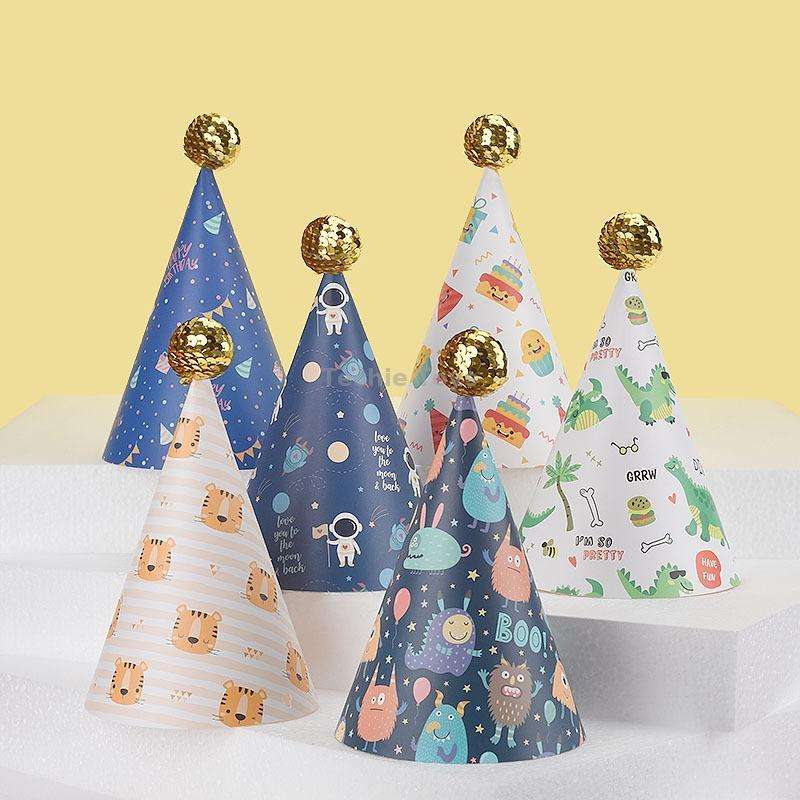 20 PCS Cute Children Bronzing Birthday Hats Cake Baking Decoration Party Hats Daisy