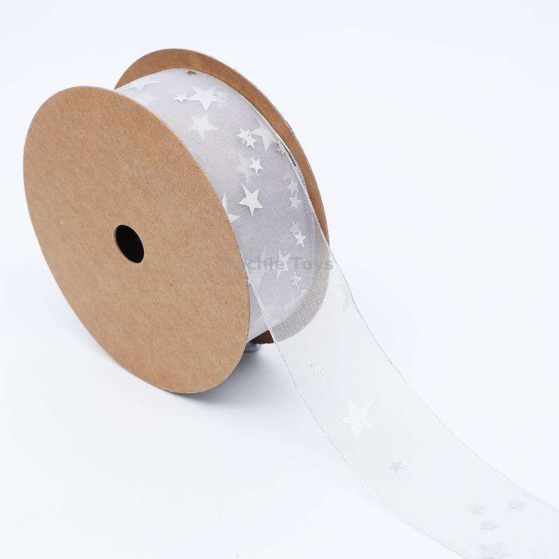 Star Ribbon Wedding Floral Packaging Ribbon, Specification: 4 cm(Gray)