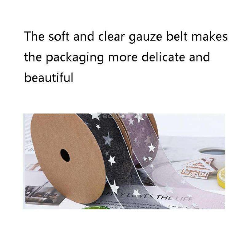 Star Ribbon Wedding Floral Packaging Ribbon, Specification: 4 cm(Gray)