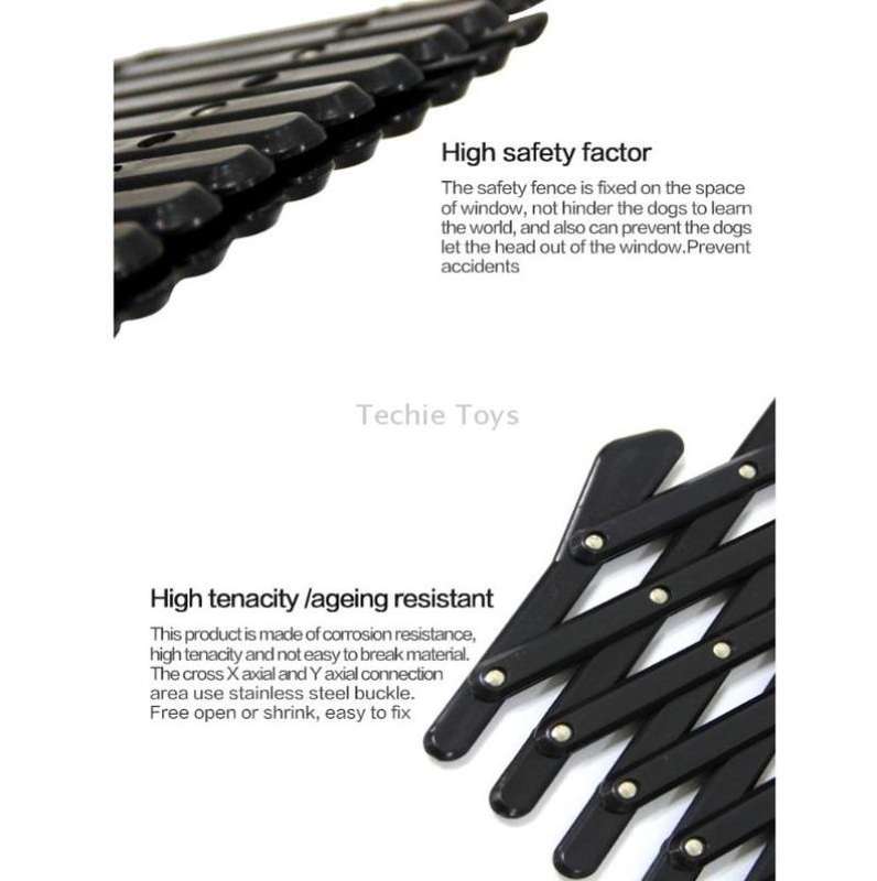 Pet Car Window Protective Fence Car Retractable Protective Fence, Specification: 24x17.7x1.2cm(Black