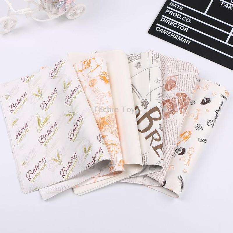 2 Packs Cake Greaseproof Paper Baking Packaging Plate Paper Hamburger Paper, Colour: Brown Pastry