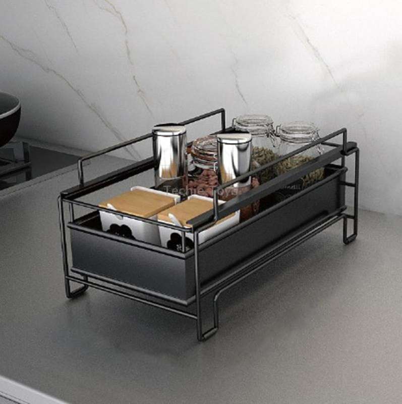 Kitchen Countertop Under Sink Spice Racks Can Be Stacked With Multi-Layer Pull-Out Storage Wrought I