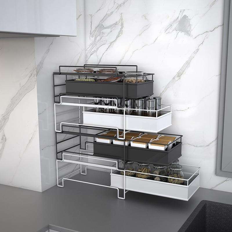 Kitchen Countertop Under Sink Spice Racks Can Be Stacked With Multi-Layer Pull-Out Storage Wrought I