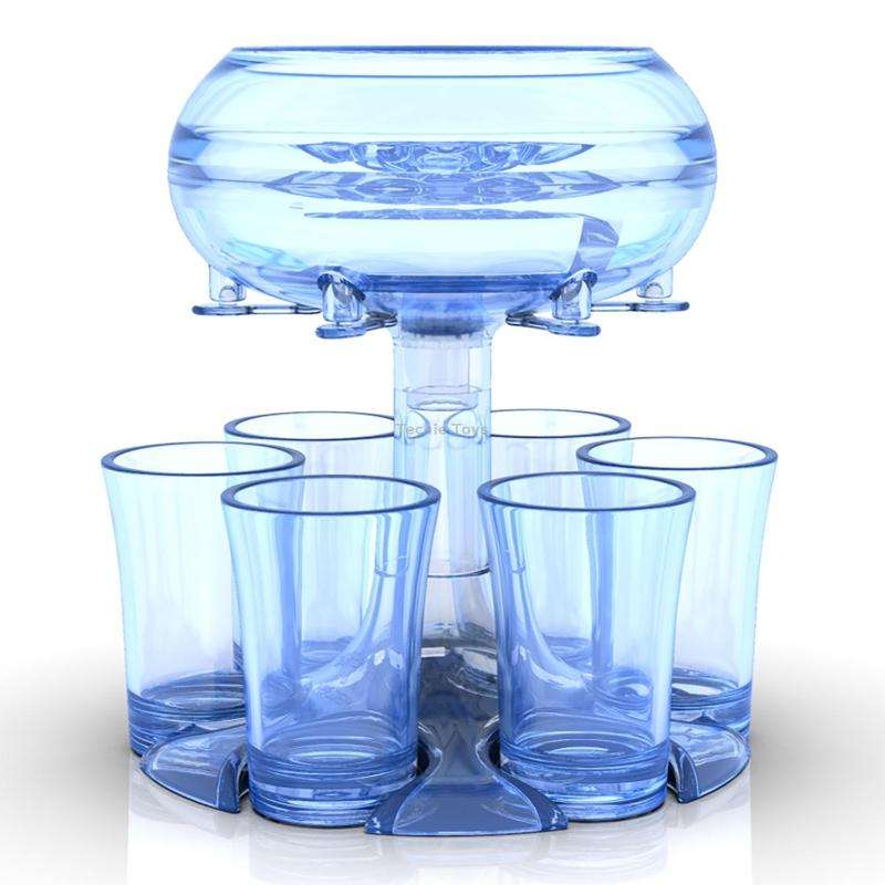 6 Shot Glass Dispenser And Holder Automatic Diversion Pourer(Sky Blue)