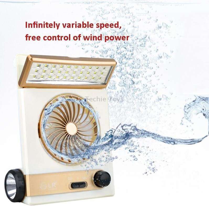 Four-In-One Solar Fan With Lamp Flashlight Function,CN Plug(Blue)