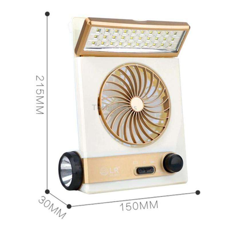 Four-In-One Solar Fan With Lamp Flashlight Function,CN Plug(Blue)