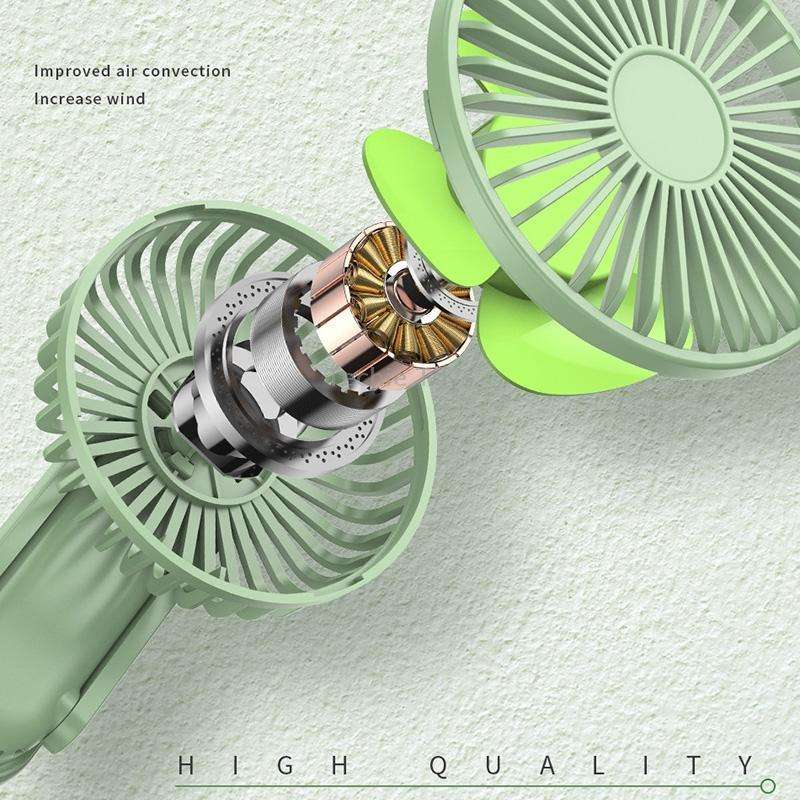 F1 USB Portable Lazy Hanging Neck Fan Mini Folding Handheld Fan(White)