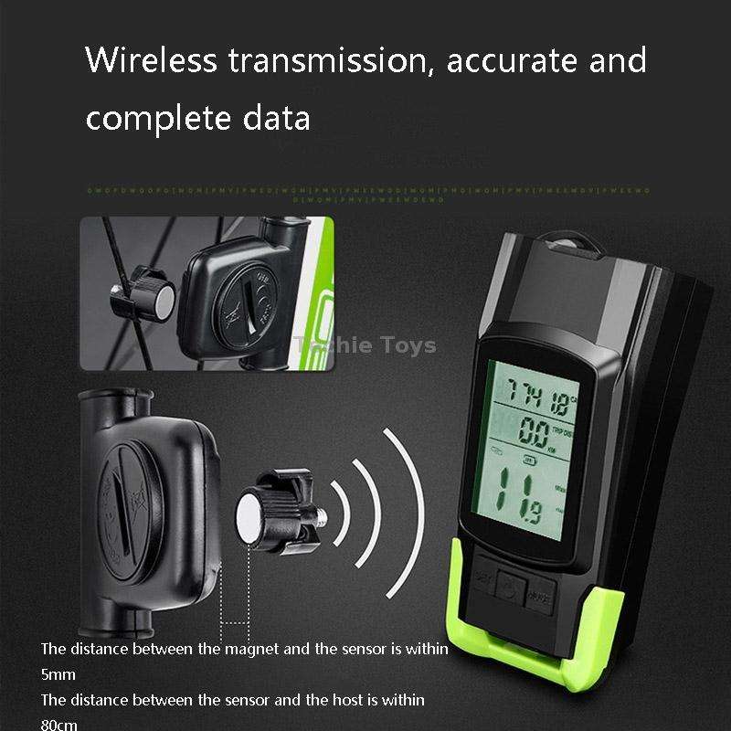 3 In 1 Wireless Bicycle Code Meter Lamp Strong Light Front Light, Colour: Black